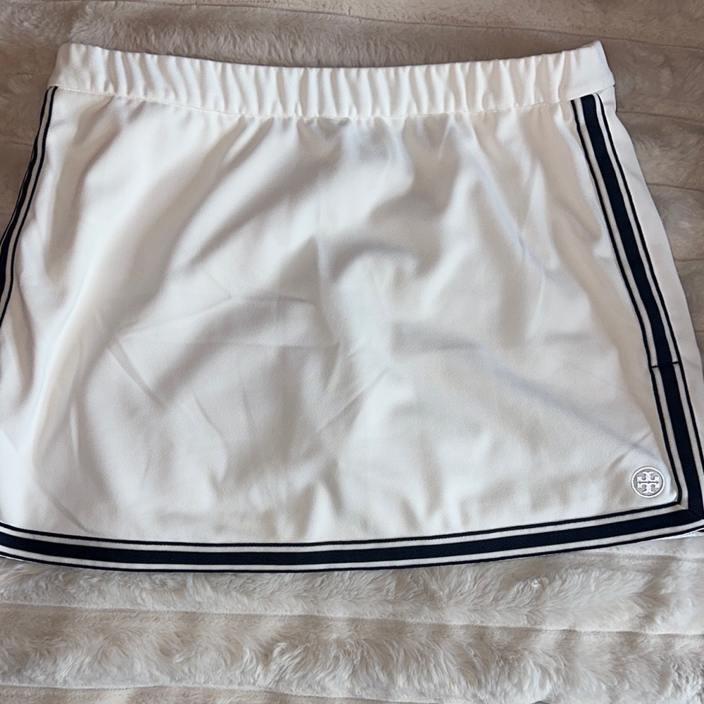 Tory Burch White Skirt/ Skort with Navy Trim
